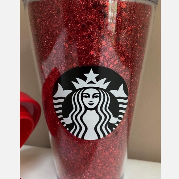 π₯HOST PICKπ₯ NEW STARBUCKS Red Glitter Stars Tumbler Cold Cup - Picture 3 of 3